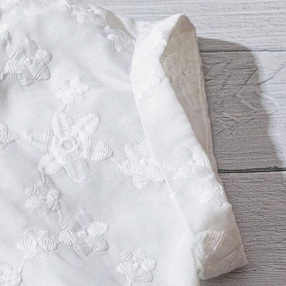 EMERY ROSE Women's Floral Jacquard V-Neck Short Sleeve Casual Shirt Summer Top - Picture 4 of 5